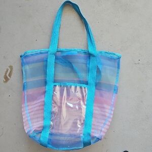 Transparent Blue and Pink Tote Bag